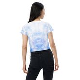 Creative Ice Skater Print Crop Shirt